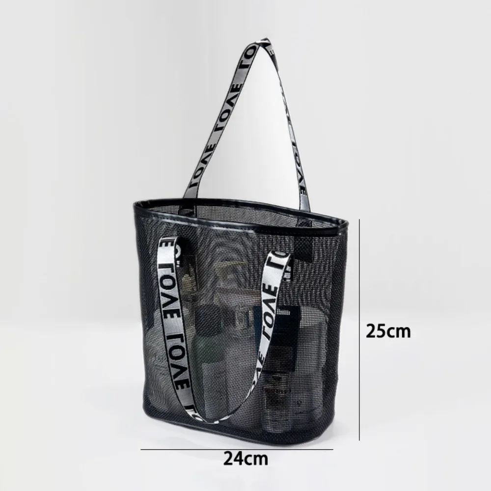 Portable Mesh Shoulder Bag Hollow Large Capacity Beach Bags Transparent Multifunctional Handbag Travel
Portable Mesh Shoulder Bag Hollow Large Capacity Beach Bags Transparent Multifunctional Handbag Travel