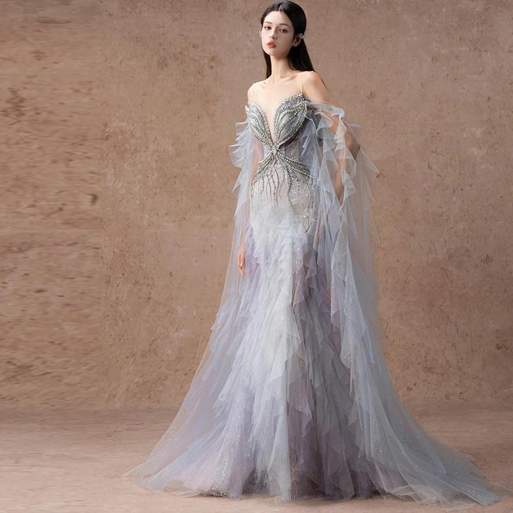 Luxury Blue Organza Evening Dress Classic Scoop Mermaid Prom Dresses Delicate Crystal Beading Customized Bespoke Occasion Gowns
Luxury Blue Organza Evening Dress Classic Scoop Mermaid Prom Dresses Delicate Crystal Beading Customized Bespoke Occasion Gowns