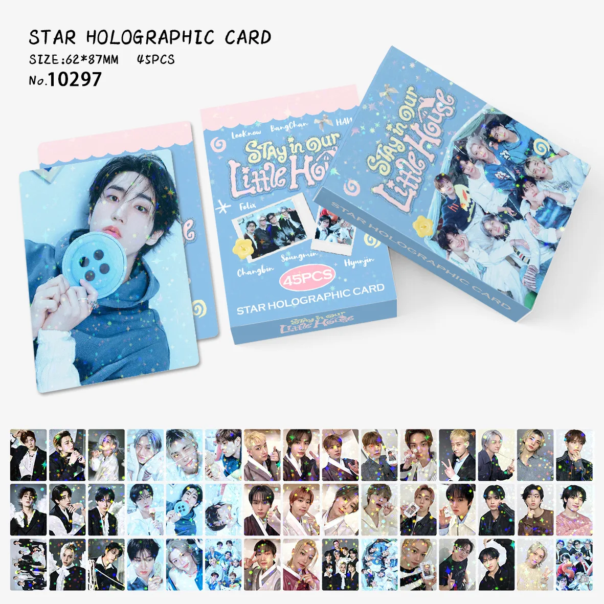 45pcs Straykids Felix Star Holographic Lomo Cards Kpop Idol Photocards Fan Support Collectibles 62*87mm For Stay Fans Gift
45pcs Straykids Felix Star Holographic Lomo Cards Kpop Idol Photocards Fan Support Collectibles 62*87mm For Stay Fans Gift
