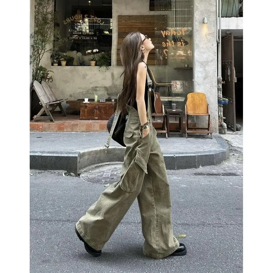 American Retro Workwear Denim Overalls Women's Spring Autumn Loose Age-Defying Casual Wide Leg Jumpsuit High Waist Pocket
American Retro Workwear Denim Overalls Women's Spring Autumn Loose Age-Defying Casual Wide Leg Jumpsuit High Waist Pocket