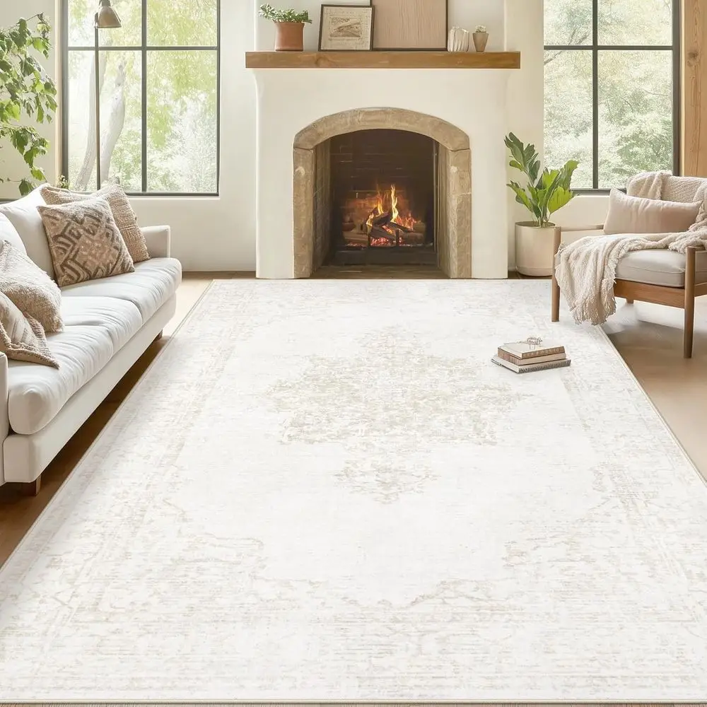 Vintage Boho Style 8x10 Area Rug, Soft and Low Pile, Washable Beige Carpet for Living Spaces, Bedrooms, and Offices
Vintage Boho Style 8x10 Area Rug, Soft and Low Pile, Washable Beige Carpet for Living Spaces, Bedrooms, and Offices