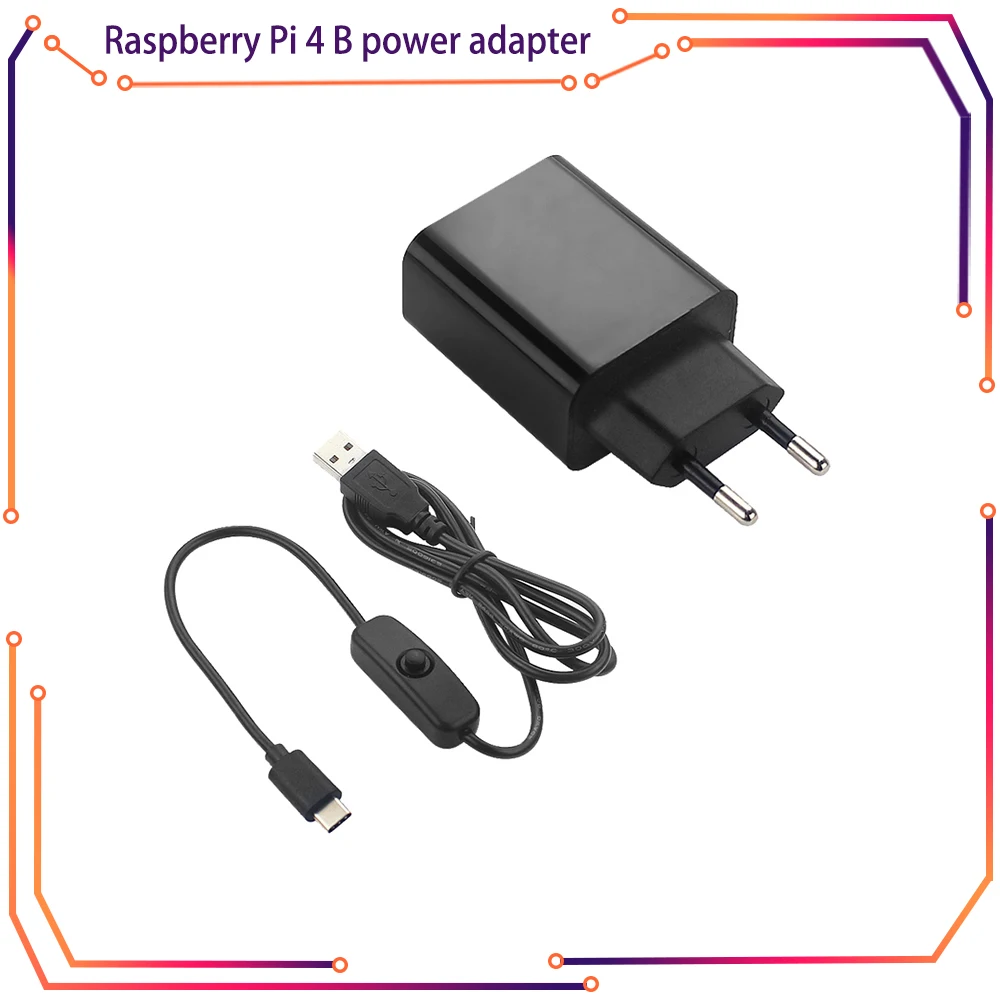Адаптер питания Raspberry Pi 4 B, 5 В, 3 А, европейская вилка, 1 м переключатель, USB-кабель, шнур питания для Raspberry Pi 4 RPI170
Адаптер питания Raspberry Pi 4 B, 5 В, 3 А, европейская вилка, 1 м переключатель, USB-кабель, шнур питания для Raspberry Pi 4 RPI170