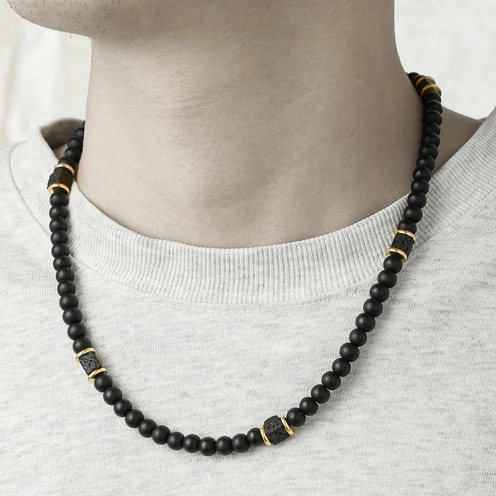 Hot-Selling Volcanic Stone Men's Fashion Trend Beaded Necklace Simple Long Volcanic Stone Necklace Hip Hop Necklace for Man
Hot-Selling Volcanic Stone Men's Fashion Trend Beaded Necklace Simple Long Volcanic Stone Necklace Hip Hop Necklace for Man