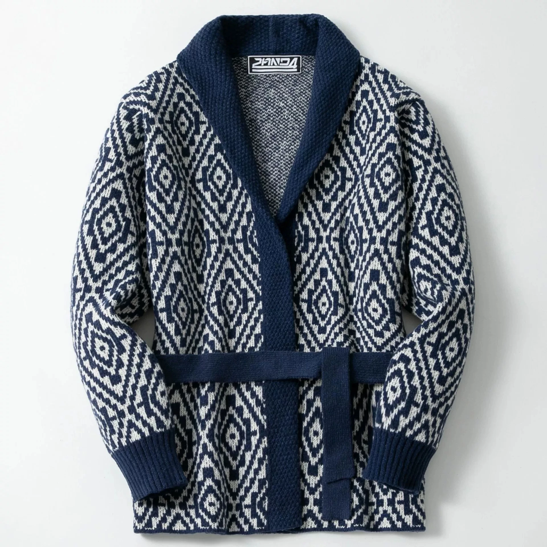 Men's European and American diamond jacquard woolen jacket, autumn and winter thick mid to long waistband cardigan sweater
Men's European and American diamond jacquard woolen jacket, autumn and winter thick mid to long waistband cardigan sweater