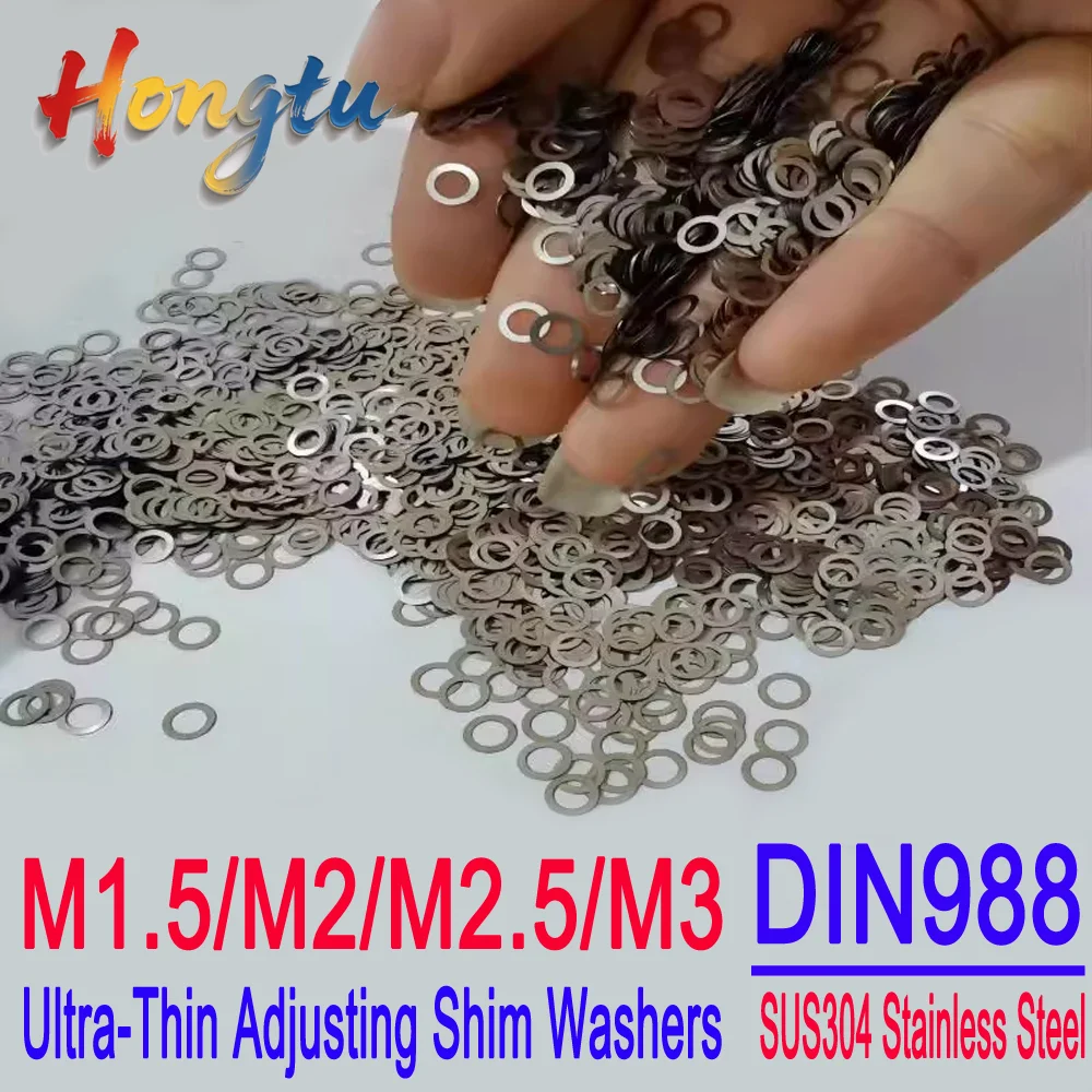 Hongtu M1.5/M2/M2.5/M3 SUS304 Stainless Steel Flat Gaskets - DIN988 Standard Ultra-Thin Adjusting Shim Washers
Hongtu M1.5/M2/M2.5/M3 SUS304 Stainless Steel Flat Gaskets - DIN988 Standard Ultra-Thin Adjusting Shim Washers