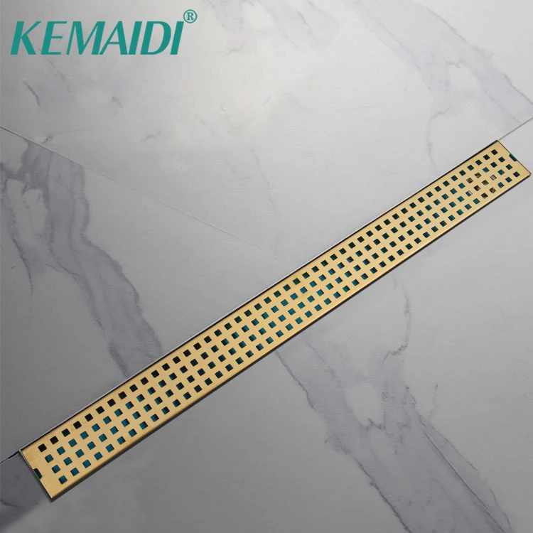 KEMAIDI Gold Floor Drain SUS304 Tile Insert Conceal Drain Long Linear Drainage Channel for Hotel Bathroom Kitchen Floor Black
KEMAIDI Gold Floor Drain SUS304 Tile Insert Conceal Drain Long Linear Drainage Channel for Hotel Bathroom Kitchen Floor Black