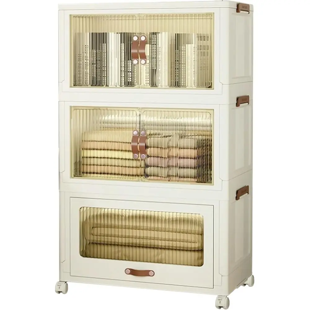 Stackable 3-Tier Collapsible Storage Bins with Lids, 65 Qt, on Wheels for Home, Office, Dorm Use
Stackable 3-Tier Collapsible Storage Bins with Lids, 65 Qt, on Wheels for Home, Office, Dorm Use