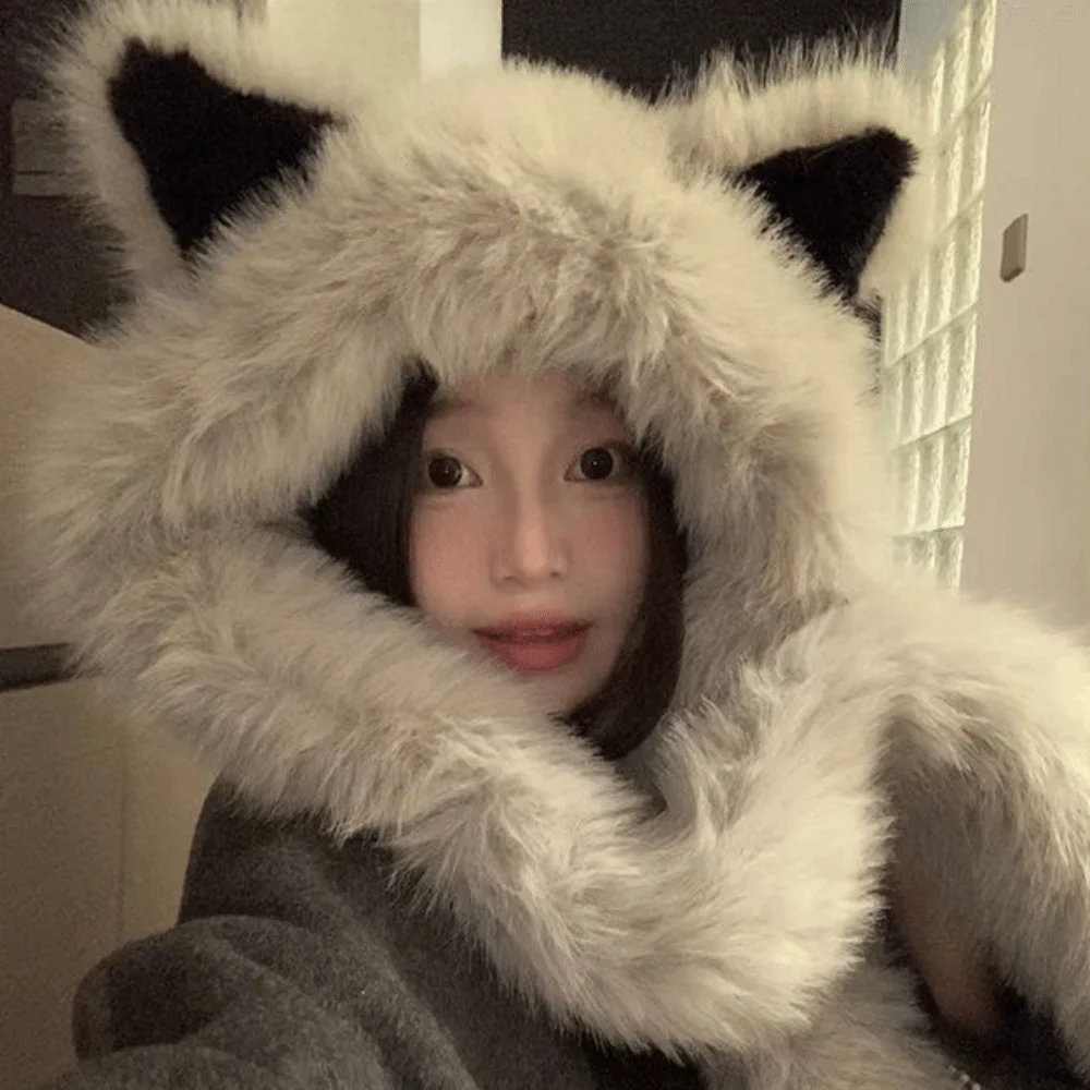 Cozy Windproof Vixen Ear Beanie Hat Soft Thicken Integrated Cap Scarf Faux Fur Cold Resistant Hooded Scarf Gift
Cozy Windproof Vixen Ear Beanie Hat Soft Thicken Integrated Cap Scarf Faux Fur Cold Resistant Hooded Scarf Gift