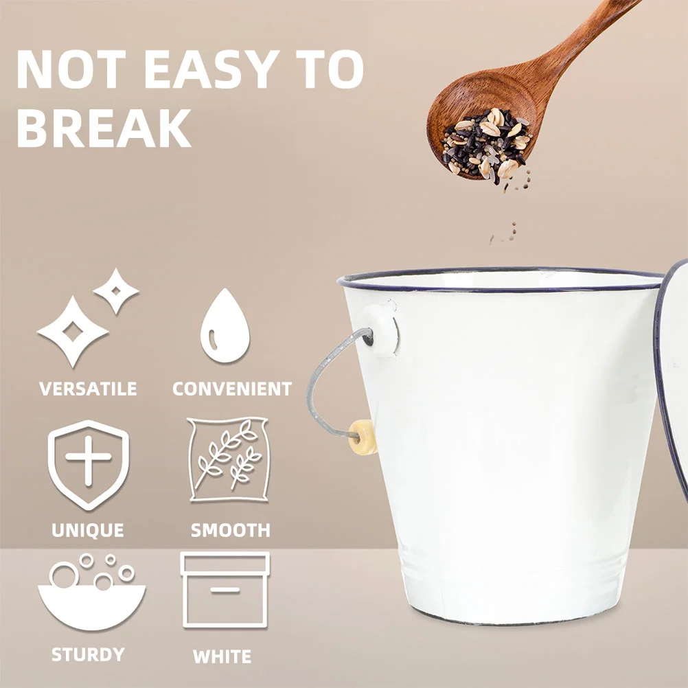 Enamel Bucket With Lid White Heavy Duty Metal Pail For Milk Water Sand Laundry Storage Household Farmhouse Trash Can Small
Enamel Bucket With Lid White Heavy Duty Metal Pail For Milk Water Sand Laundry Storage Household Farmhouse Trash Can Small