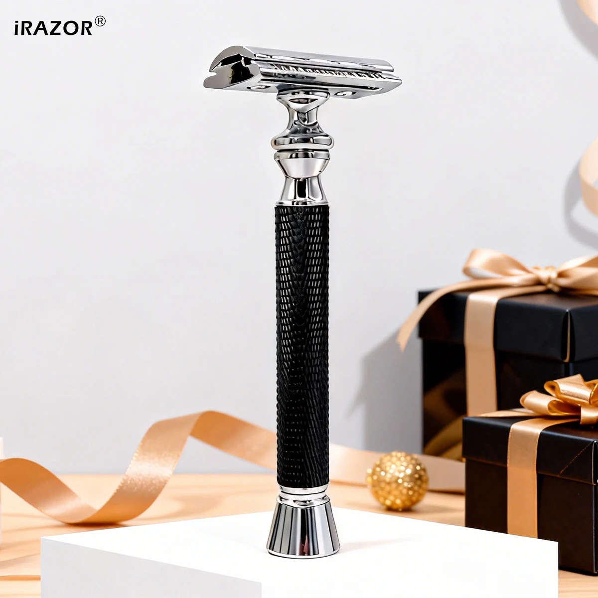 iRAZOR классическая Т-образная безопасная бритва с двойным лезвием для мужчин, черный текстурированный нескользящий станок для бритья, идеальный рождественский подарок
iRAZOR классическая Т-образная безопасная бритва с двойным лезвием для мужчин, черный текстурированный нескользящий станок для бритья, идеальный рождественский подарок