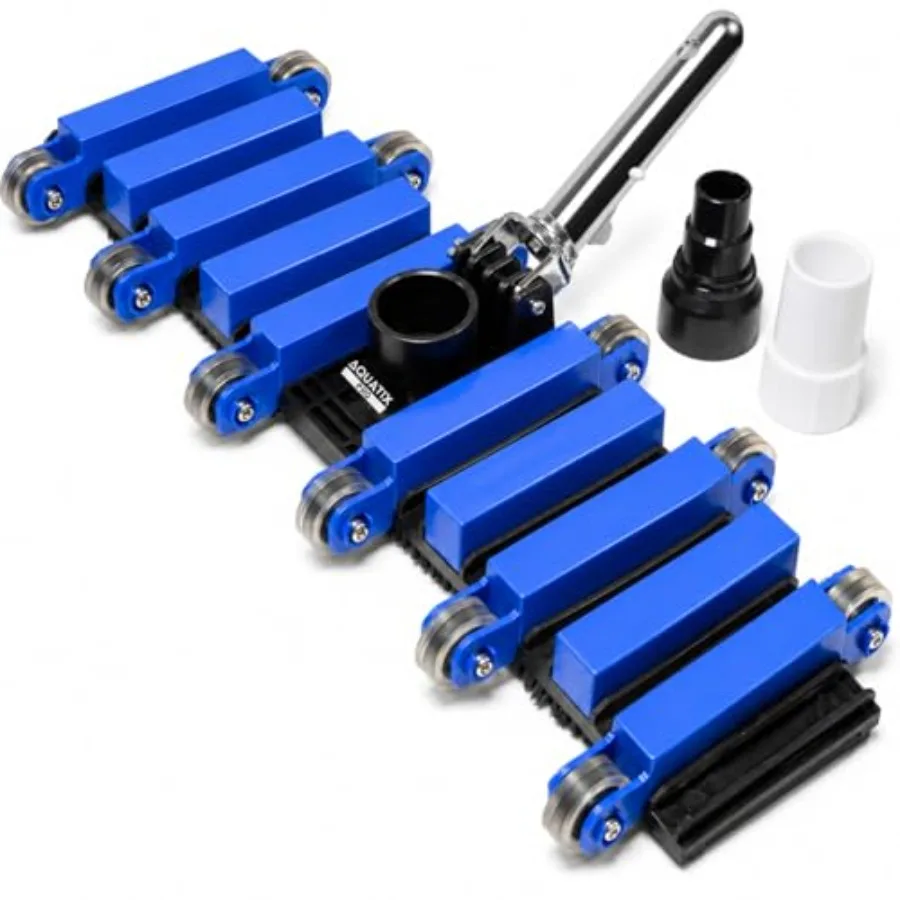 Commercial pool vacuum head for large debris cleaning, aluminum handle, stainless steel balls, flex swivel design, 22-inch size
Commercial pool vacuum head for large debris cleaning, aluminum handle, stainless steel balls, flex swivel design, 22-inch size