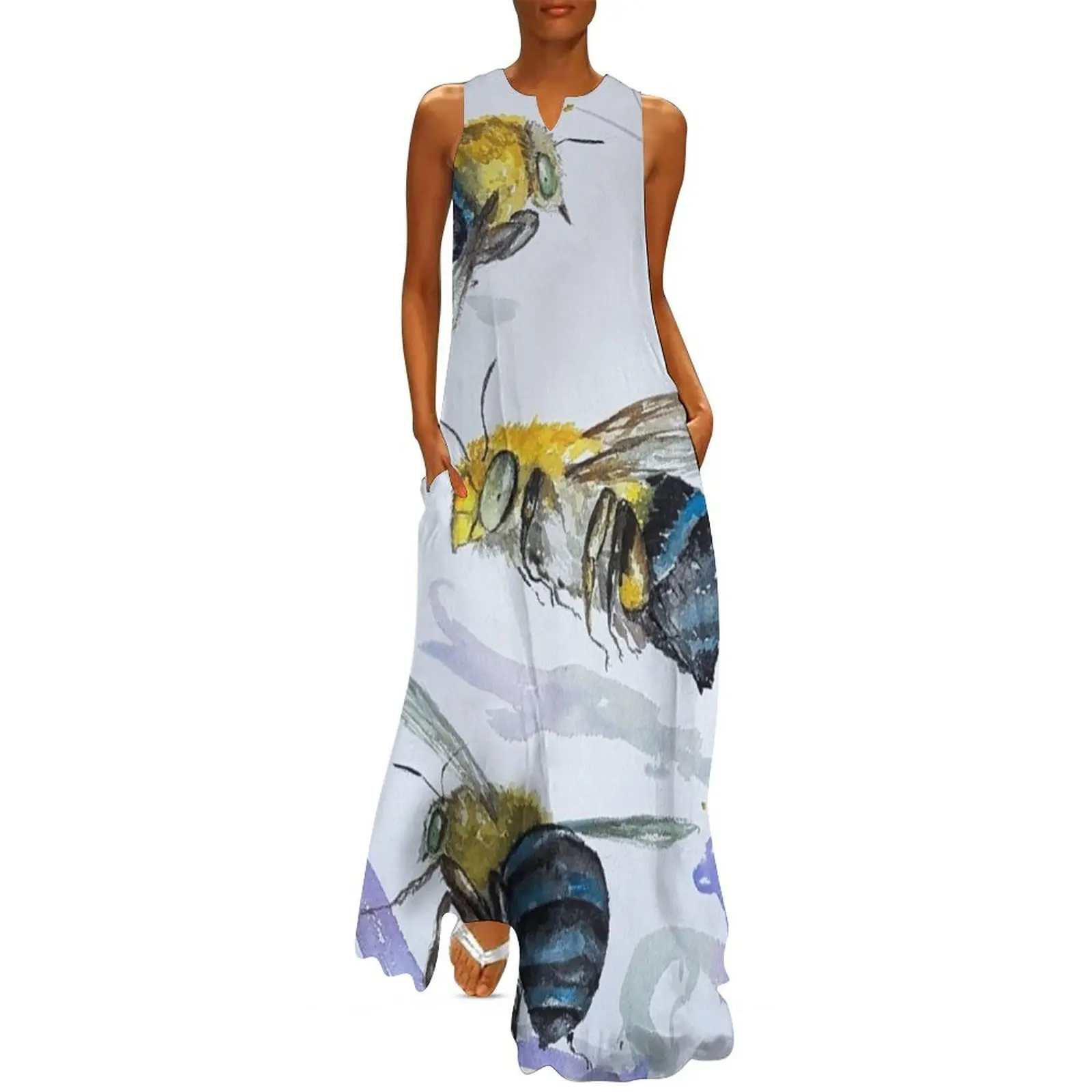 Australian Blue Banded Bees with blue salvias Long Dress summer dress woman 2025 ceremony dresses 
Australian Blue Banded Bees with blue salvias Long Dress summer dress woman 2025 ceremony dresses