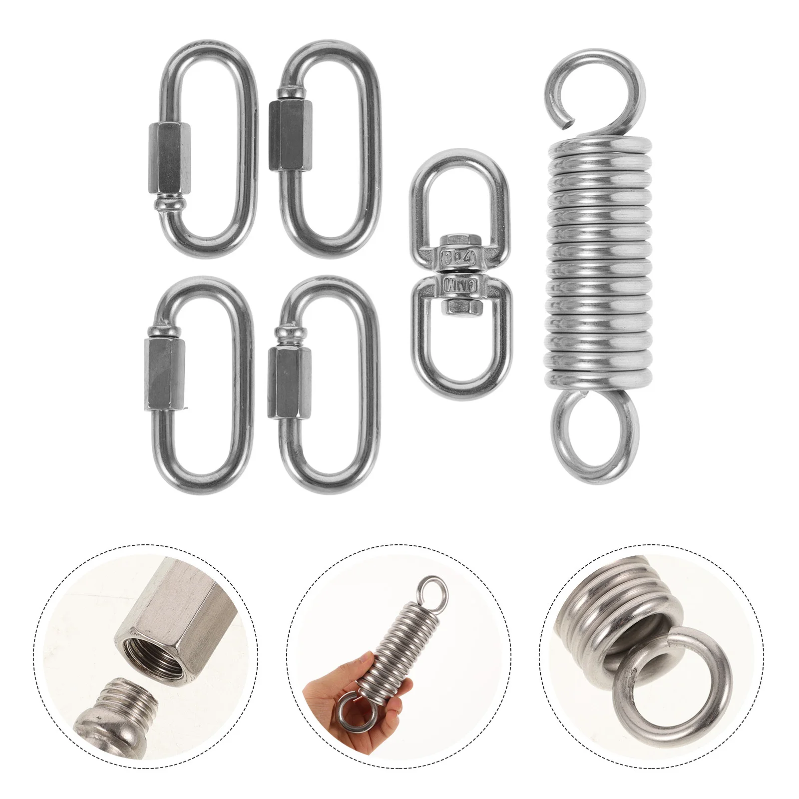 1Set Heavy Duty Metal Swing Spring Kit Porch Swing Hammock Chair Hanging Rings Suspension Kit Durable Strong Spring Set
1Set Heavy Duty Metal Swing Spring Kit Porch Swing Hammock Chair Hanging Rings Suspension Kit Durable Strong Spring Set