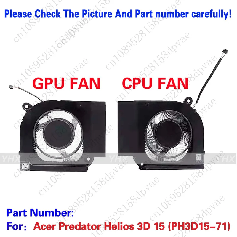 GYX New For Acer Predator Helios 3D 15 (PH3D15-71) CPU+GPU COOLING FAN Fast delivery
GYX New For Acer Predator Helios 3D 15 (PH3D15-71) CPU+GPU COOLING FAN Fast delivery