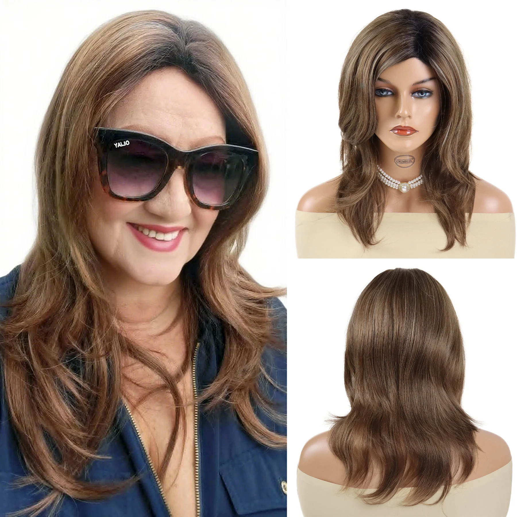 Mixed Brown Wig Synthetic Hair Soft Long Curly Wigs for Women Old Lady Daily Wear Casual Wig Natural Hairstyles Heat Resistant
Mixed Brown Wig Synthetic Hair Soft Long Curly Wigs for Women Old Lady Daily Wear Casual Wig Natural Hairstyles Heat Resistant