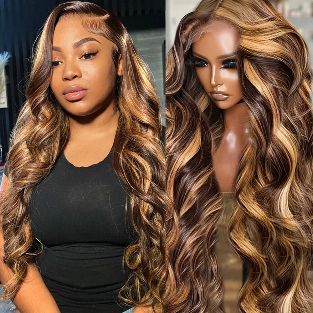 P4/27 Highlight Ombre Brown Body Wave Human Hair Wig 200 Density 13x6 HD Transparent Lace Pre Plucked 40 46 Inch Wigs For Women
P4/27 Highlight Ombre Brown Body Wave Human Hair Wig 200 Density 13x6 HD Transparent Lace Pre Plucked 40 46 Inch Wigs For Women