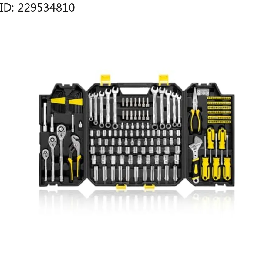 203-Piece Mechanics Tool Set, Metric Socket Set with 67 Sockets, 3 Ratchets, Combination Wrenches, Screwdrivers and Bit
203-Piece Mechanics Tool Set, Metric Socket Set with 67 Sockets, 3 Ratchets, Combination Wrenches, Screwdrivers and Bit