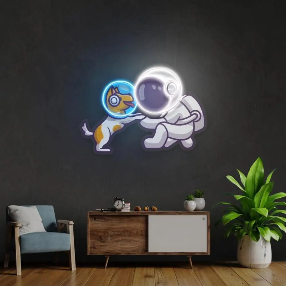 Neon Sign Astronauts With Dog Custom Neon Light Space Bedroom Decor For Game Room Party Bar Art Shop Club Decoration USB Powered
Neon Sign Astronauts With Dog Custom Neon Light Space Bedroom Decor For Game Room Party Bar Art Shop Club Decoration USB Powered