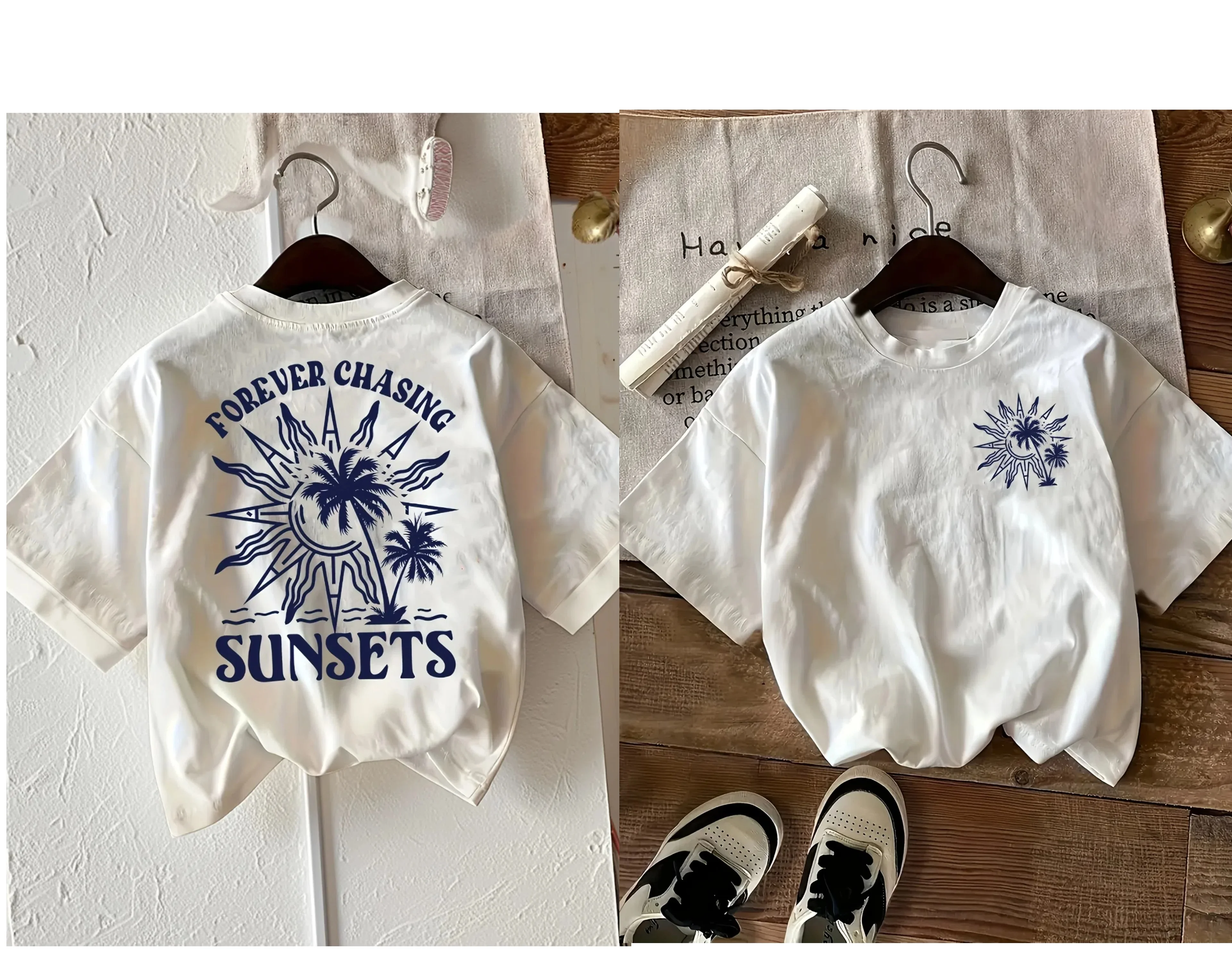 Женская одежда с тропическим пляжным принтом Forever Chasing Sunset, из эластичной ткани, с круглым вырезом, в стиле Харадзюку, с рукавами, повседневная, эстетичная
Женская одежда с тропическим пляжным принтом Forever Chasing Sunset, из эластичной ткани, с круглым вырезом, в стиле Харадзюку, с рукавами, повседневная, эстетичная