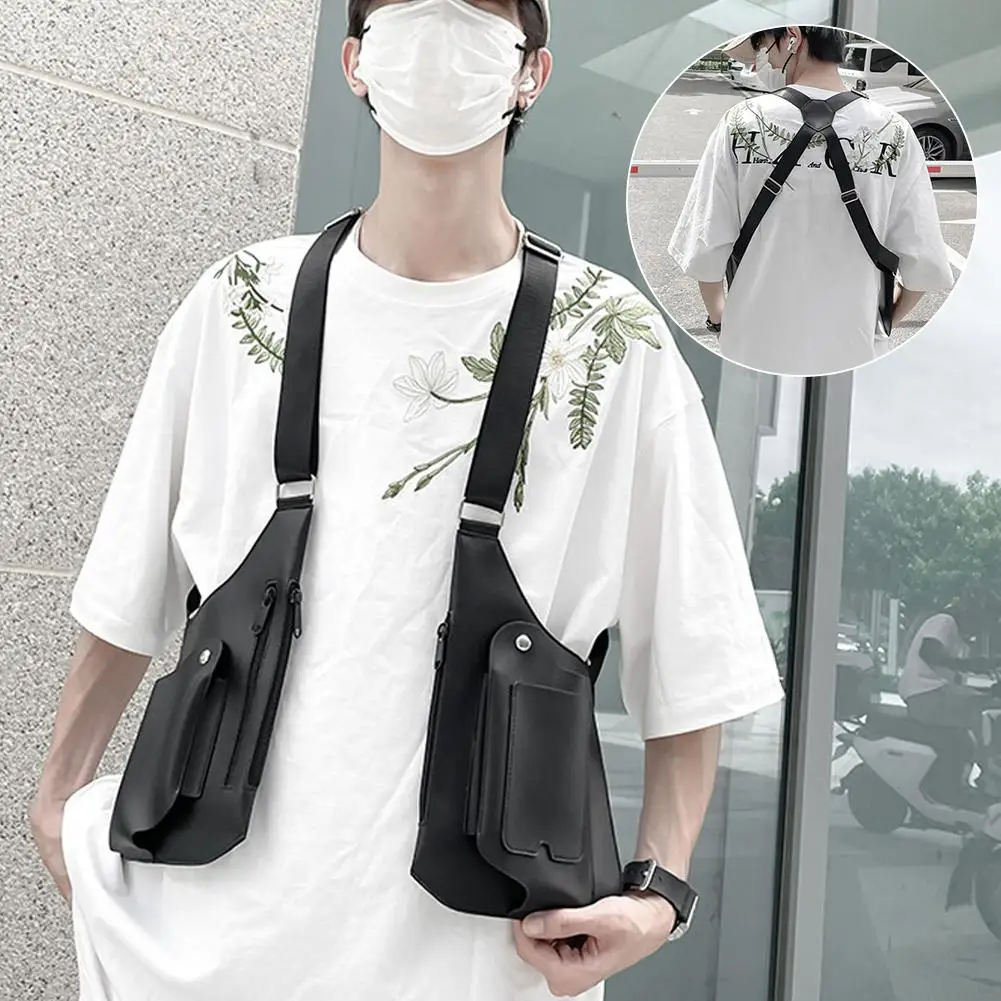 Double Shoulder Strap Multi-Pocket Men Outdoor Anti-theft Leather Tactical Chest Crossbody Bag Hunting Bag Storage Multifun R6T0
Double Shoulder Strap Multi-Pocket Men Outdoor Anti-theft Leather Tactical Chest Crossbody Bag Hunting Bag Storage Multifun R6T0