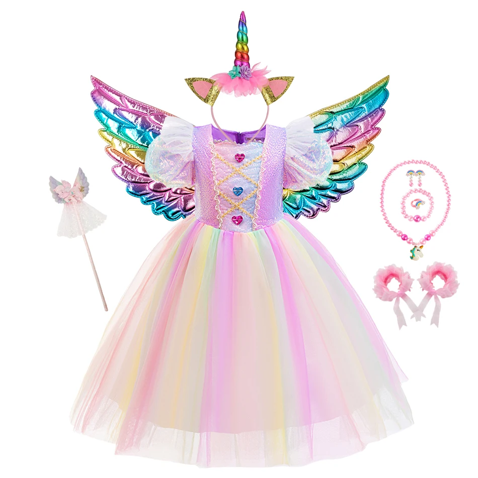 Unicorn Rainbow Tutu Dress for Girls Shimmer Tulle Princess Gown with Sequin Sleeves Perfect for Unicorn Theme Party Birthday
Unicorn Rainbow Tutu Dress for Girls Shimmer Tulle Princess Gown with Sequin Sleeves Perfect for Unicorn Theme Party Birthday