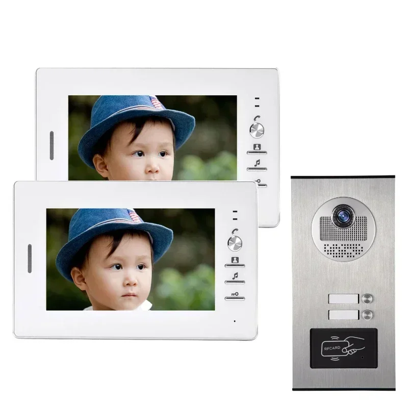 Hot selling Multi family Wired Video Door Phone Intercom System 2 Monitor 1 Camera
Hot selling Multi family Wired Video Door Phone Intercom System 2 Monitor 1 Camera
