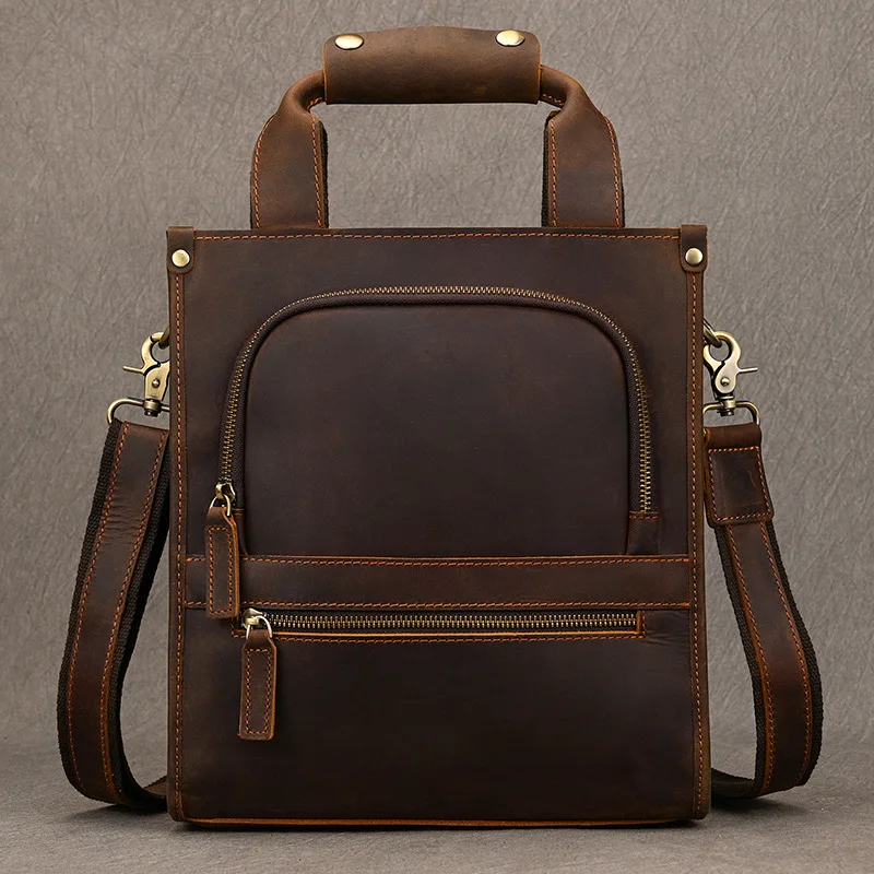 New Men's Leather One Shoulder Retro Crazy Horse Leather Crossbody Bag Dark Brown Cowhide Vertical Commuter Handheld
New Men's Leather One Shoulder Retro Crazy Horse Leather Crossbody Bag Dark Brown Cowhide Vertical Commuter Handheld