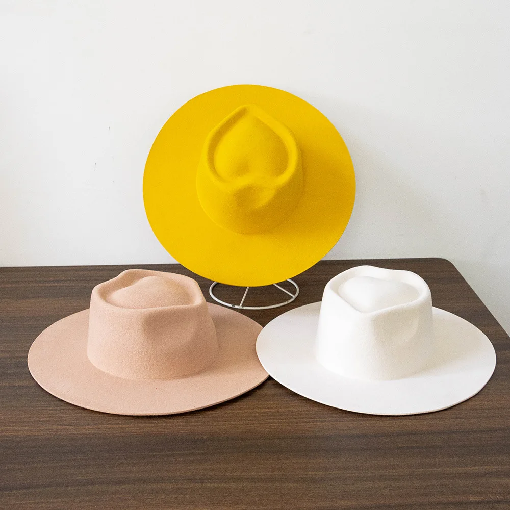 Heart-and-Arrow 100% Pure Wool felt Hat autumn and winter same color accessories classic Wide brim men and women fedora hat
Heart-and-Arrow 100% Pure Wool felt Hat autumn and winter same color accessories classic Wide brim men and women fedora hat
