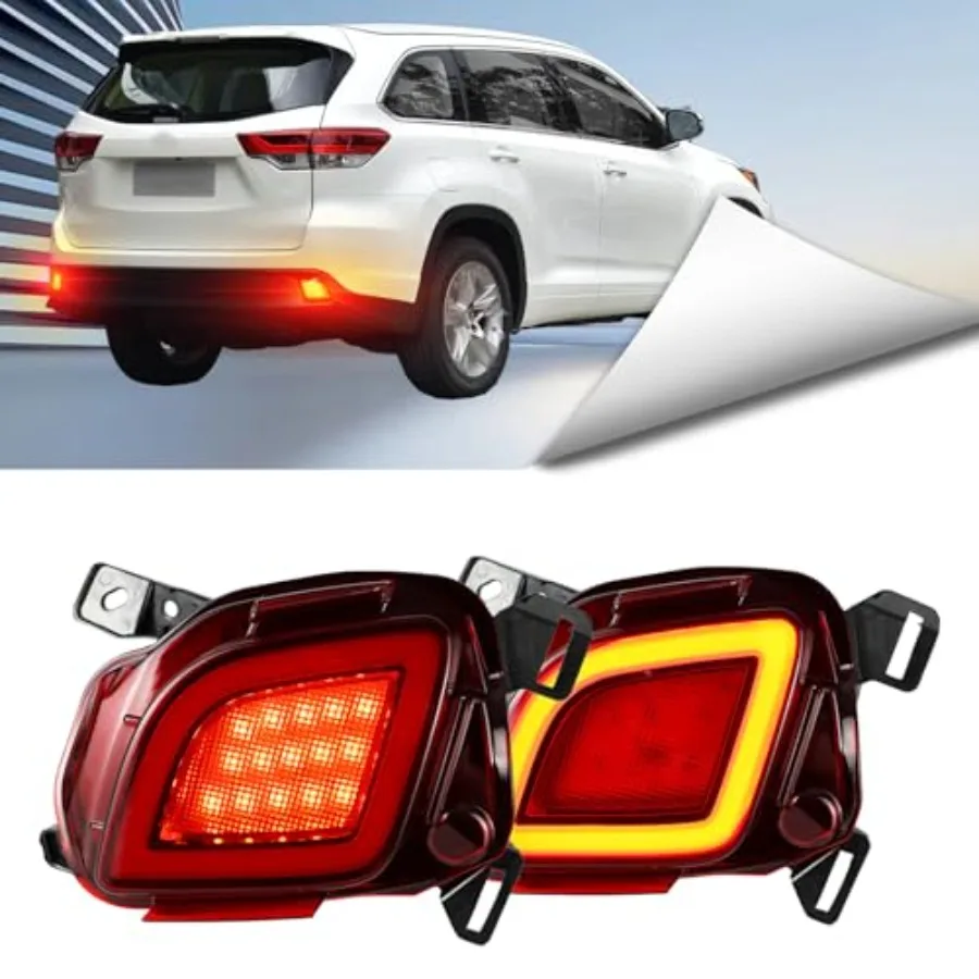 2 шт. красных светоотражателей, совместимых с Toyota Highlander 2015-2018, светодиодные противотуманные фары, ДХО, стоп-сигналы, указатели поворота
2 шт. красных светоотражателей, совместимых с Toyota Highlander 2015-2018, светодиодные противотуманные фары, ДХО, стоп-сигналы, указатели поворота