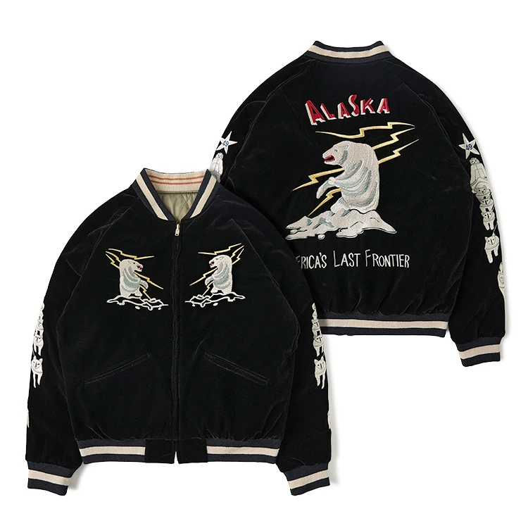 Double-Sided Wearable Embroidered Arctic Bear Velvet Jaet Sewn Duvet Stand Fit Long Sve Zipper Closure Outerwear
Double-Sided Wearable Embroidered Arctic Bear Velvet Jaet Sewn Duvet Stand Fit Long Sve Zipper Closure Outerwear