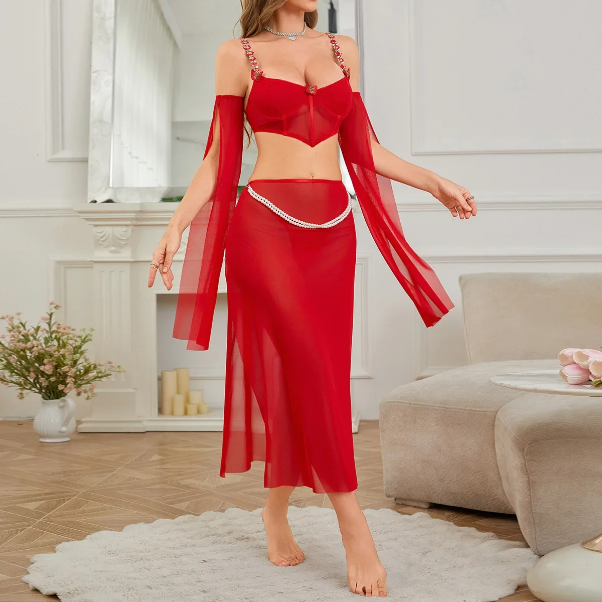 Women's 5 Piece Cosplay Lingerie Set Corset Tops and Panty Set with Split Sleeves Skirt Set Dancer Outfit Exotic Apparel
Women's 5 Piece Cosplay Lingerie Set Corset Tops and Panty Set with Split Sleeves Skirt Set Dancer Outfit Exotic Apparel