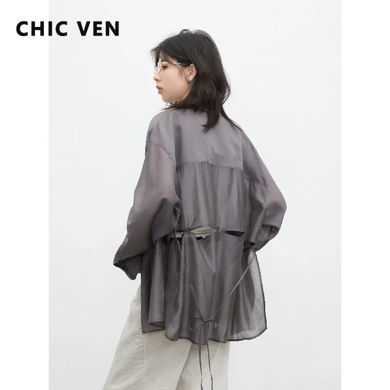 CHIC VEN Fashion Women Shirt New Design Back Hollow Lace Up Office Ladies Blouses Slightly Transparent Coat Summer 2026 Clothes
CHIC VEN Fashion Women Shirt New Design Back Hollow Lace Up Office Ladies Blouses Slightly Transparent Coat Summer 2026 Clothes