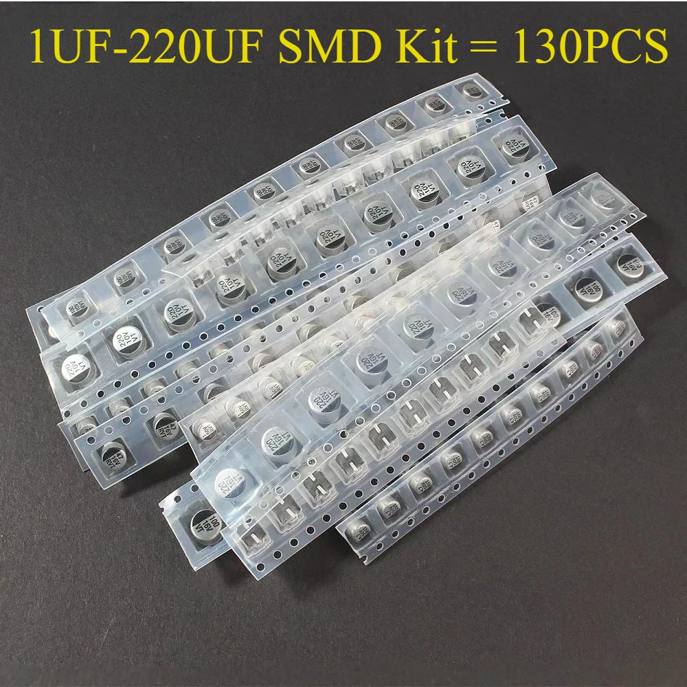 Комплект электролитических конденсаторов SMD, 130 шт., 1UF220UF, 13, 16 В, 25 В, 50 в, 2,2 мкФ, 4,7 мкФ, 10 мкФ, 22 мкФ, 47 мкФ, 100 мкФ, 220 мкФ
Комплект электролитических конденсаторов SMD, 130 шт., 1UF220UF, 13, 16 В, 25 В, 50 в, 2,2 мкФ, 4,7 мкФ, 10 мкФ, 22 мкФ, 47 мкФ, 100 мкФ, 220 мкФ