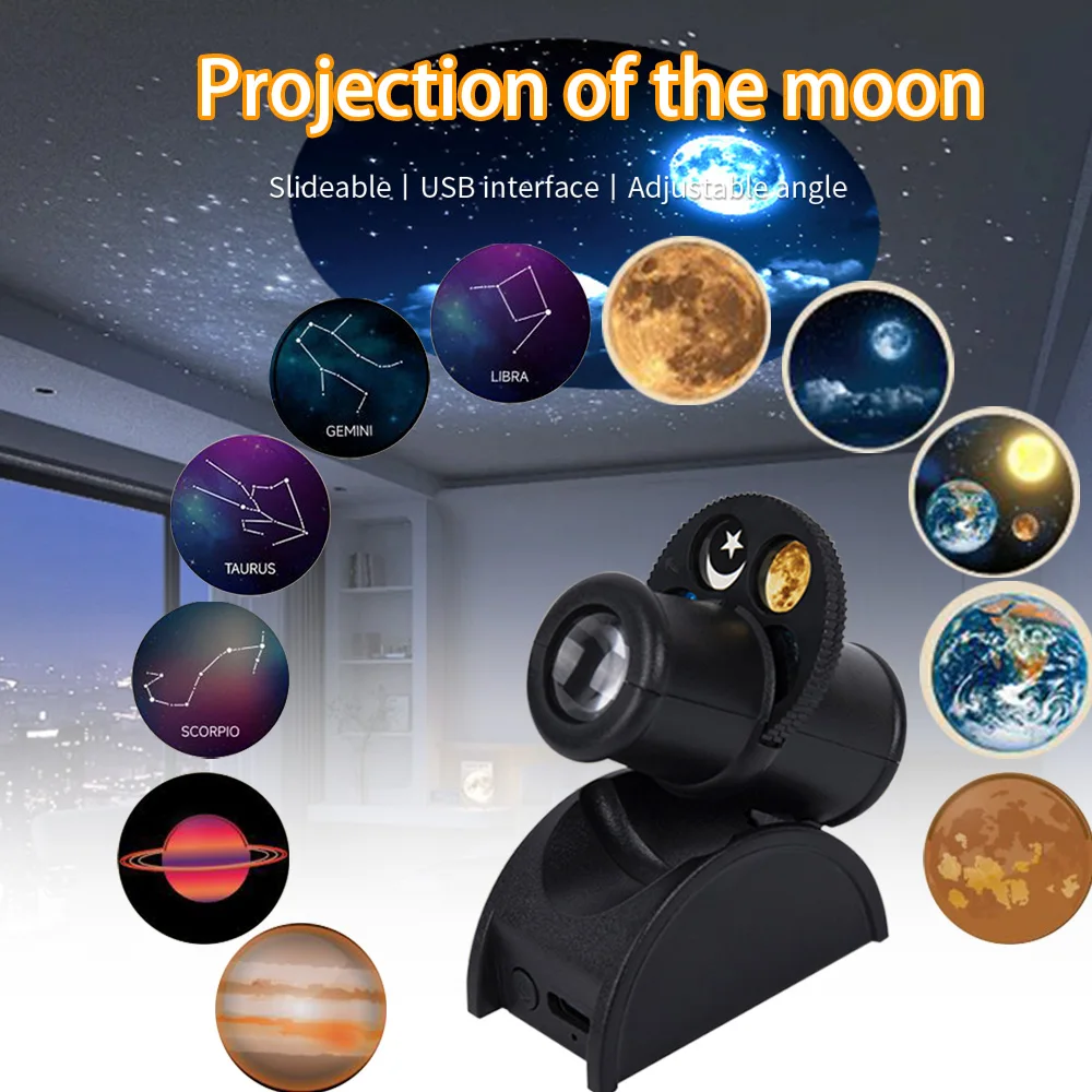 USB Moon Projection Lamp Planet Projector Replaceable LED Night Light Earth Constellation Background Atmosphere Wall Lamps Decor
USB Moon Projection Lamp Planet Projector Replaceable LED Night Light Earth Constellation Background Atmosphere Wall Lamps Decor