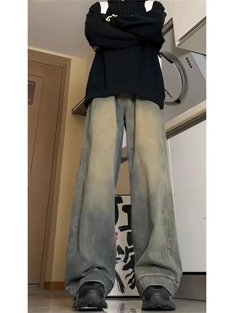 Retro Yellow Clay Color Men's Loose Wide Leg Jeans High Street Faion Brand Long Trousers for Taller Women And Men
Retro Yellow Clay Color Men's Loose Wide Leg Jeans High Street Faion Brand Long Trousers for Taller Women And Men