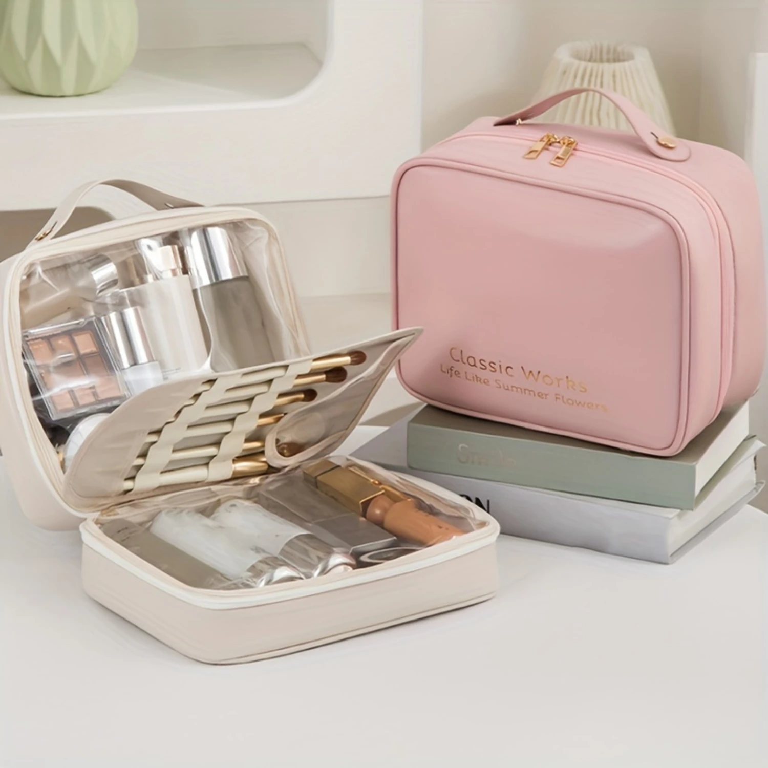 Large Capacity Toiletries Bag, PU Leather Cosmetics Bag, Desktop Toiletries And Cosmetics Bag
Large Capacity Toiletries Bag, PU Leather Cosmetics Bag, Desktop Toiletries And Cosmetics Bag