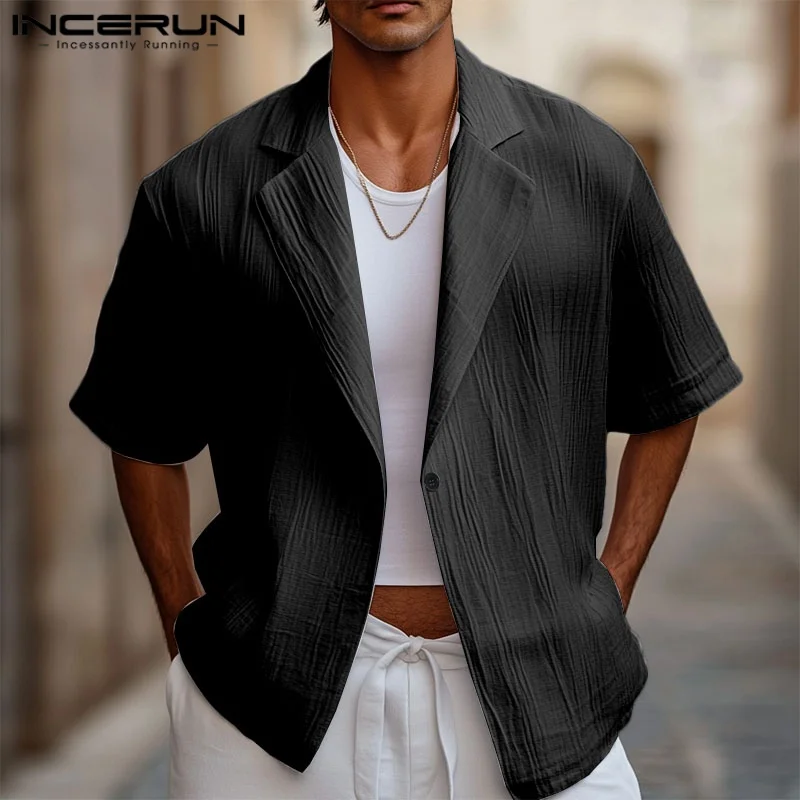 Summer Casual Blazer Men Short Sleeve Suits Lapel Solid Color Button Party Men's Clothing Streetwear Oversize Tops S-5XL INCERUN
Summer Casual Blazer Men Short Sleeve Suits Lapel Solid Color Button Party Men's Clothing Streetwear Oversize Tops S-5XL INCERUN