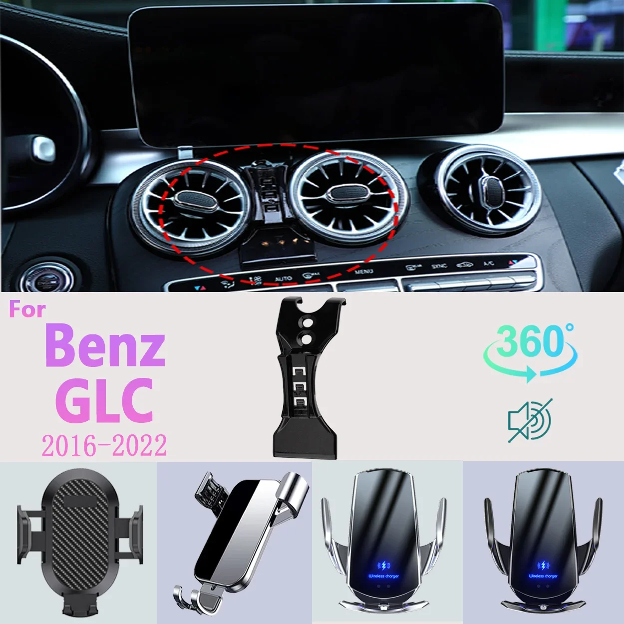Car Phone Holder For Benz GLC 260 300 2016 2017 2018-2022 Mobile Phone Support Car Mounts Wireless Charging Car Accessories
Car Phone Holder For Benz GLC 260 300 2016 2017 2018-2022 Mobile Phone Support Car Mounts Wireless Charging Car Accessories