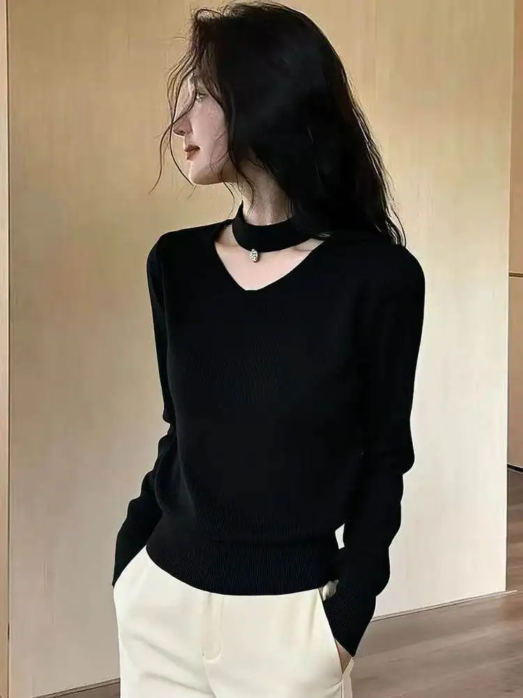 Black V-Neck Knitwear Women's Fashion Winter New Style Inner Wear Base Shirt 2026 Spring French Style Slim Fit Medium Thickness
Black V-Neck Knitwear Women's Fashion Winter New Style Inner Wear Base Shirt 2026 Spring French Style Slim Fit Medium Thickness