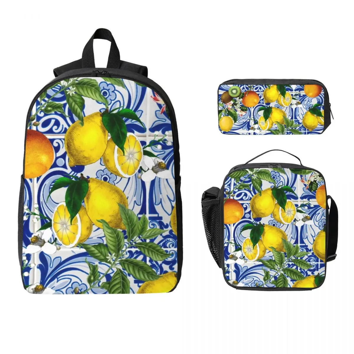 Lemon On Blue Tile Backpack Student Boys Girls BookBag School Bag Laptop Shoulder Bags 3ps Insulated Lunch Bag Pencil Case
Lemon On Blue Tile Backpack Student Boys Girls BookBag School Bag Laptop Shoulder Bags 3ps Insulated Lunch Bag Pencil Case