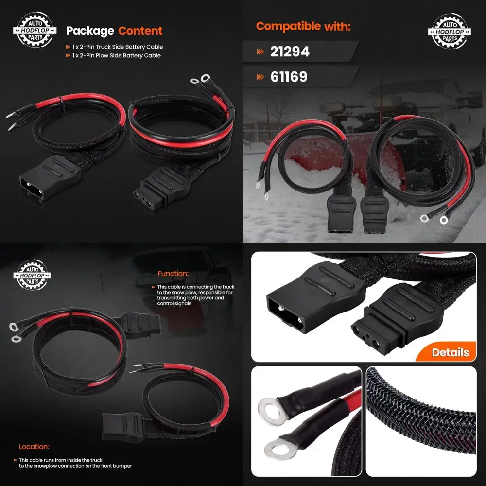 21294 61169 2-контактный аккумуляторный кабель со стороны грузовика и плуга подходит для замены снежного плуга Western Fisher # 8245 8274, кабель питания Harne
21294 61169 2-контактный аккумуляторный кабель со стороны грузовика и плуга подходит для замены снежного плуга Western Fisher # 8245 8274, кабель питания Harne