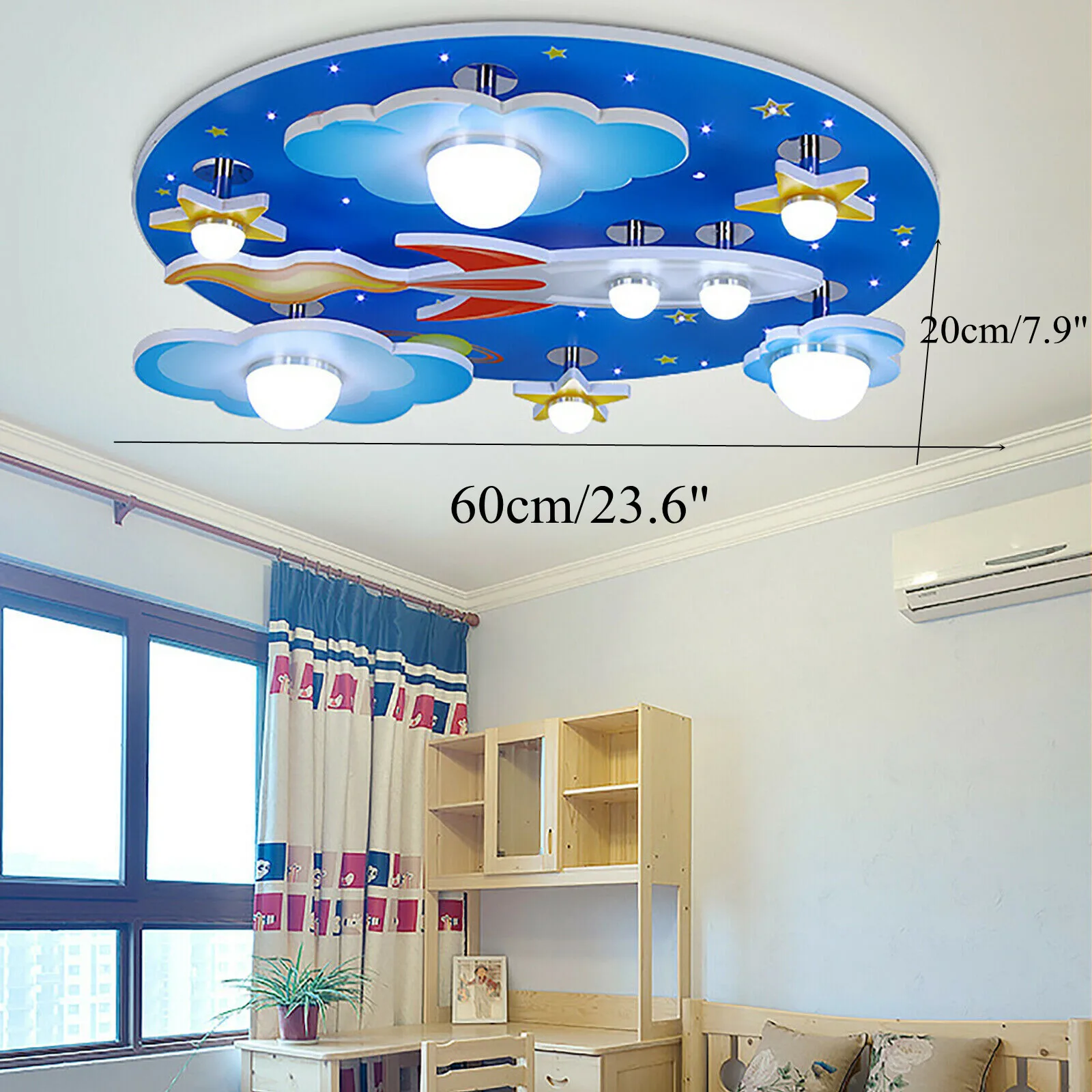 Modern Cartoon Universe Stars LED Ceiling Light for Boys and Girls Baby Room 3 Modes Remote Control Dimmable 60x20cm
Modern Cartoon Universe Stars LED Ceiling Light for Boys and Girls Baby Room 3 Modes Remote Control Dimmable 60x20cm