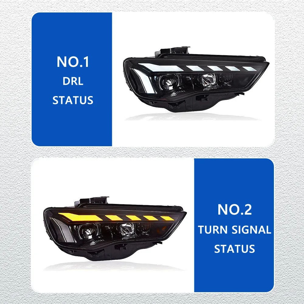 LED HeadLights for AUDI A3 13-16 upgrade new style full led DRL Car head lamp Assembly Signal Auto Accessories Modified Lamp
LED HeadLights for AUDI A3 13-16 upgrade new style full led DRL Car head lamp Assembly Signal Auto Accessories Modified Lamp