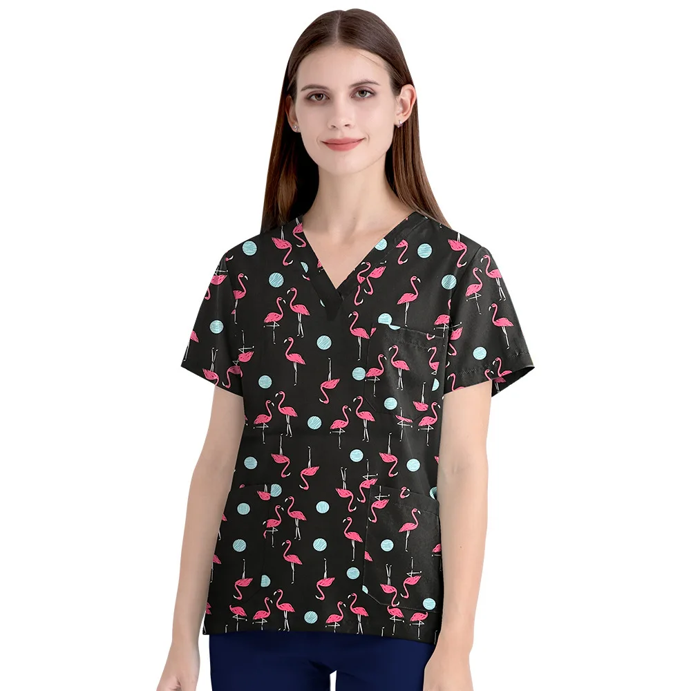 Dental Cartoon Print Scrub Shirt Nurse Uniform Women's V-Neck Short Sleeve Surgical Gown
Dental Cartoon Print Scrub Shirt Nurse Uniform Women's V-Neck Short Sleeve Surgical Gown