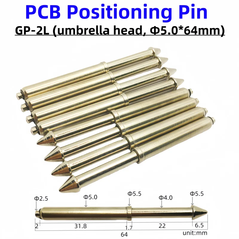 10/50PCS GP-2L Umbrella Head Light Board Positioning Pin Length 64mm Dia 5.0mm Probe Iron Column Spring PCB Fixture Test Accesso
10/50PCS GP-2L Umbrella Head Light Board Positioning Pin Length 64mm Dia 5.0mm Probe Iron Column Spring PCB Fixture Test Accesso