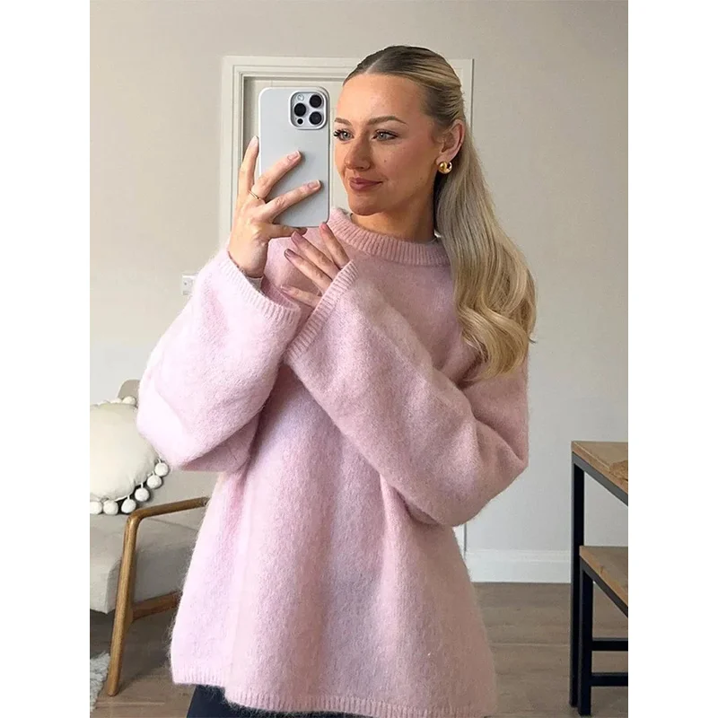 Fashion sweet pink warm sweater for women casual o neck long sleeve knitted pullovers 2024 Autumn Lady commuting streetwear
Fashion sweet pink warm sweater for women casual o neck long sleeve knitted pullovers 2024 Autumn Lady commuting streetwear 