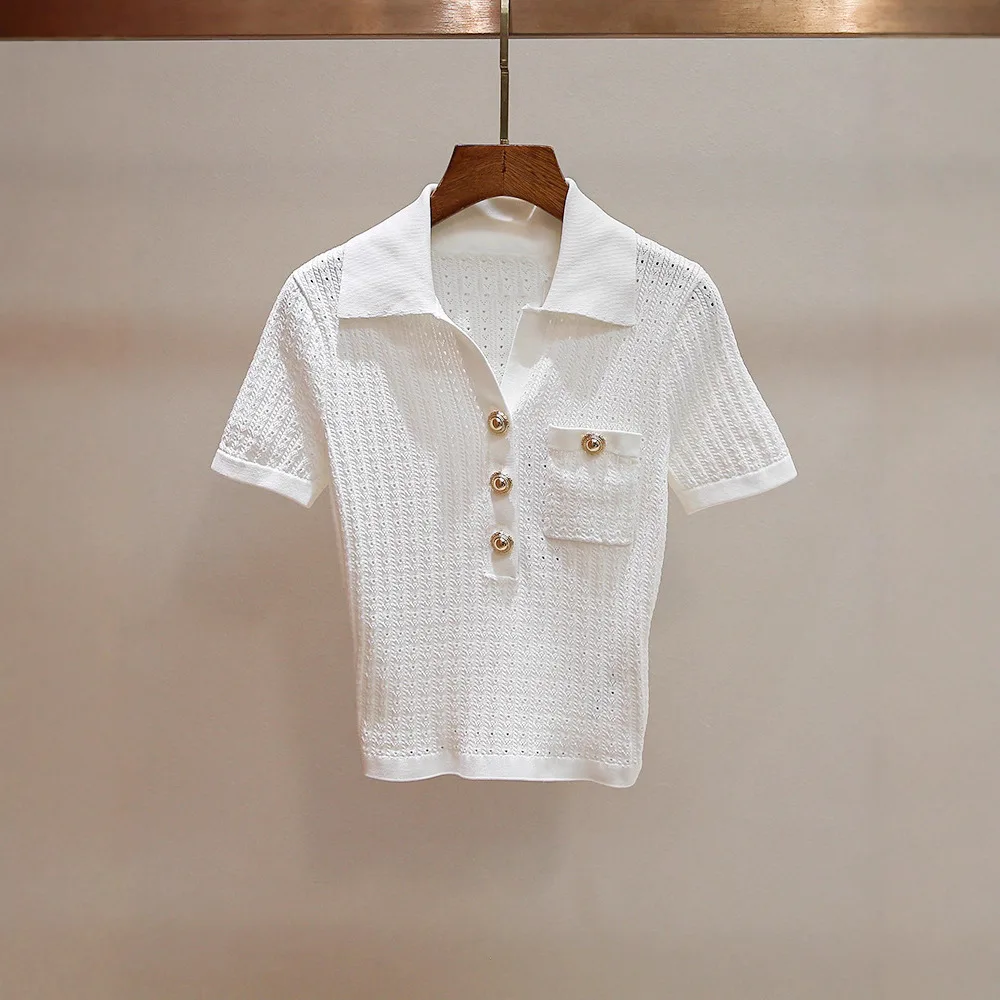 MaSandeSP Summer Anti-Aging Versatile Hook Flower Hollow oulder ort Sve Turn-down Collar Slimming ort Knitted Wear
MaSandeSP Summer Anti-Aging Versatile Hook Flower Hollow oulder ort Sve Turn-down Collar Slimming ort Knitted Wear