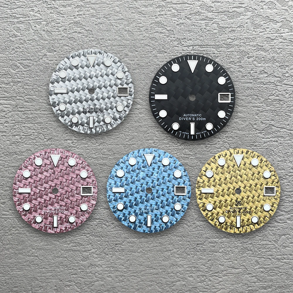 28.5mm S Logo carbon fibre Dial Fit NH35/NH36/4R/7S Movement Green Luminous New High Quality Dial Watch Modification Accessories
28.5mm S Logo carbon fibre Dial Fit NH35/NH36/4R/7S Movement Green Luminous New High Quality Dial Watch Modification Accessories