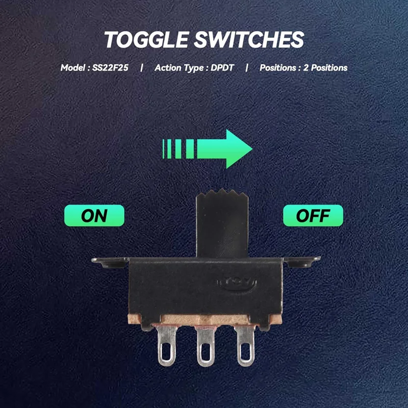 A47U 10 Pcs SS22F25-G7 2 Position DPDT 2P2T Panel Mount Mini Slide Switch Solder Lug
A47U 10 Pcs SS22F25-G7 2 Position DPDT 2P2T Panel Mount Mini Slide Switch Solder Lug