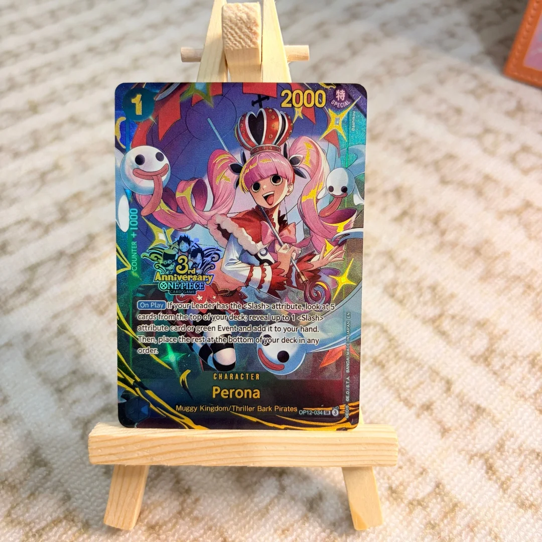 One Piece TCG 3rd Anniversary Perona OP12-034 SR PR Diy Folding Flash Card English Anime Cartoon Game Collection Card Toy Gift
One Piece TCG 3rd Anniversary Perona OP12-034 SR PR Diy Folding Flash Card English Anime Cartoon Game Collection Card Toy Gift
